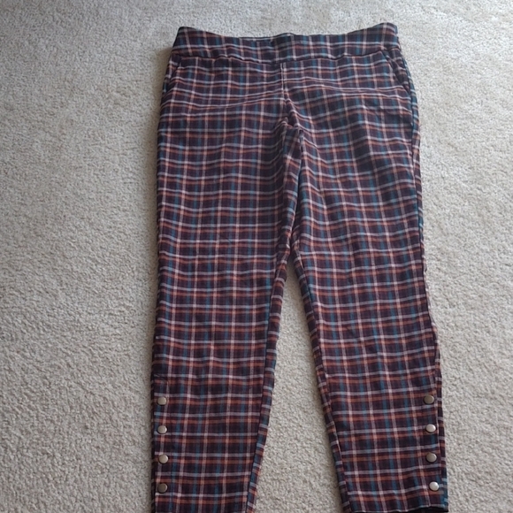 Cato Pants - CATO brown plaid slim leg pants